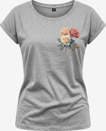 MAKAYA Shirt 'Three Roses' in Grey: front