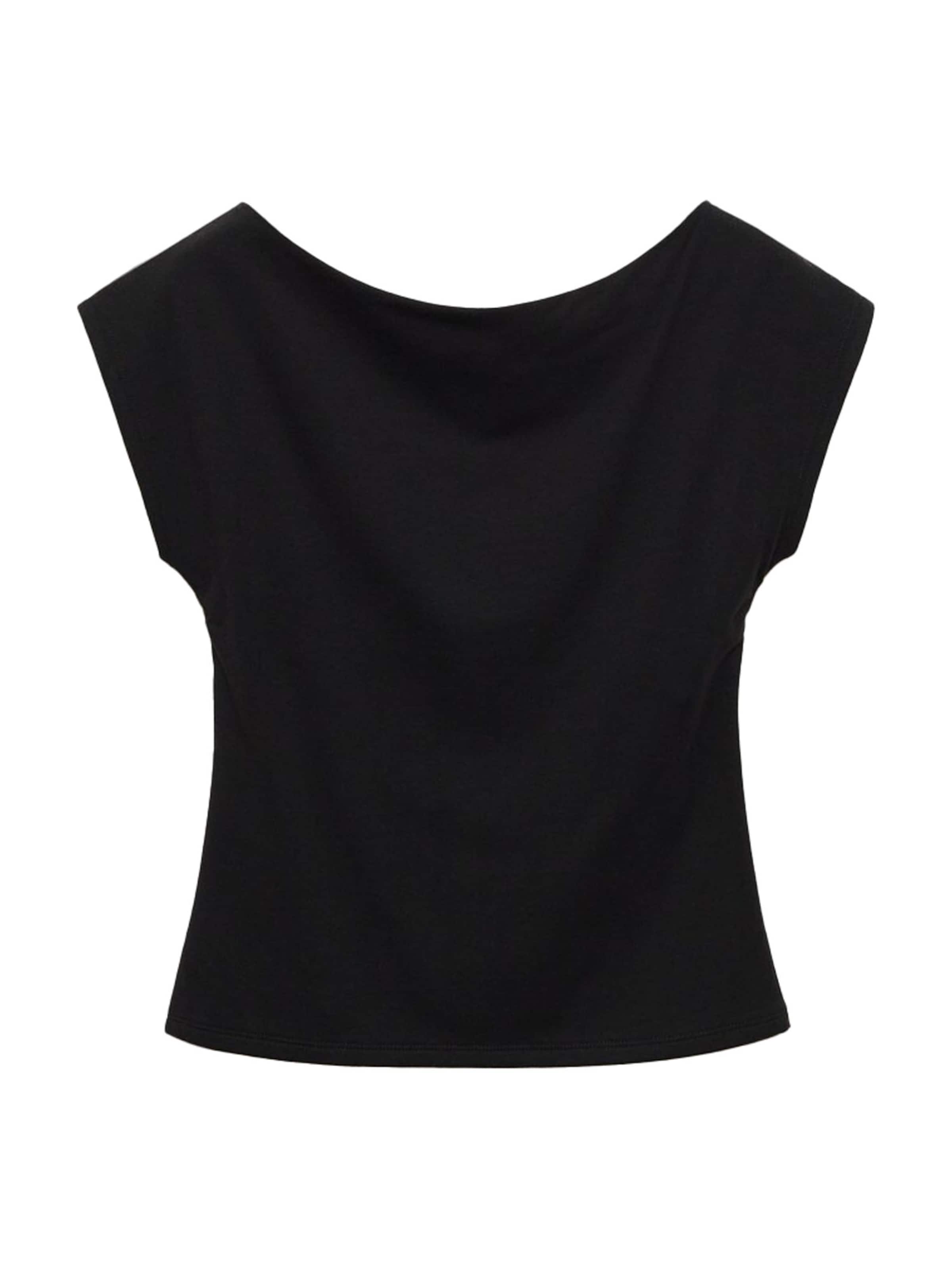 melns MANGO TEEN T-Krekls 'ESCOTE': no priekšpuses