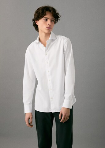 MANGO TEEN Regular fit Button Up Shirt in White: front