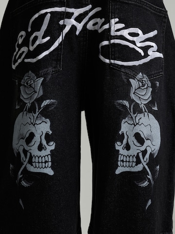 Ed Hardy Loosefit Τζιν 'Skull Rose' σε μαύρο