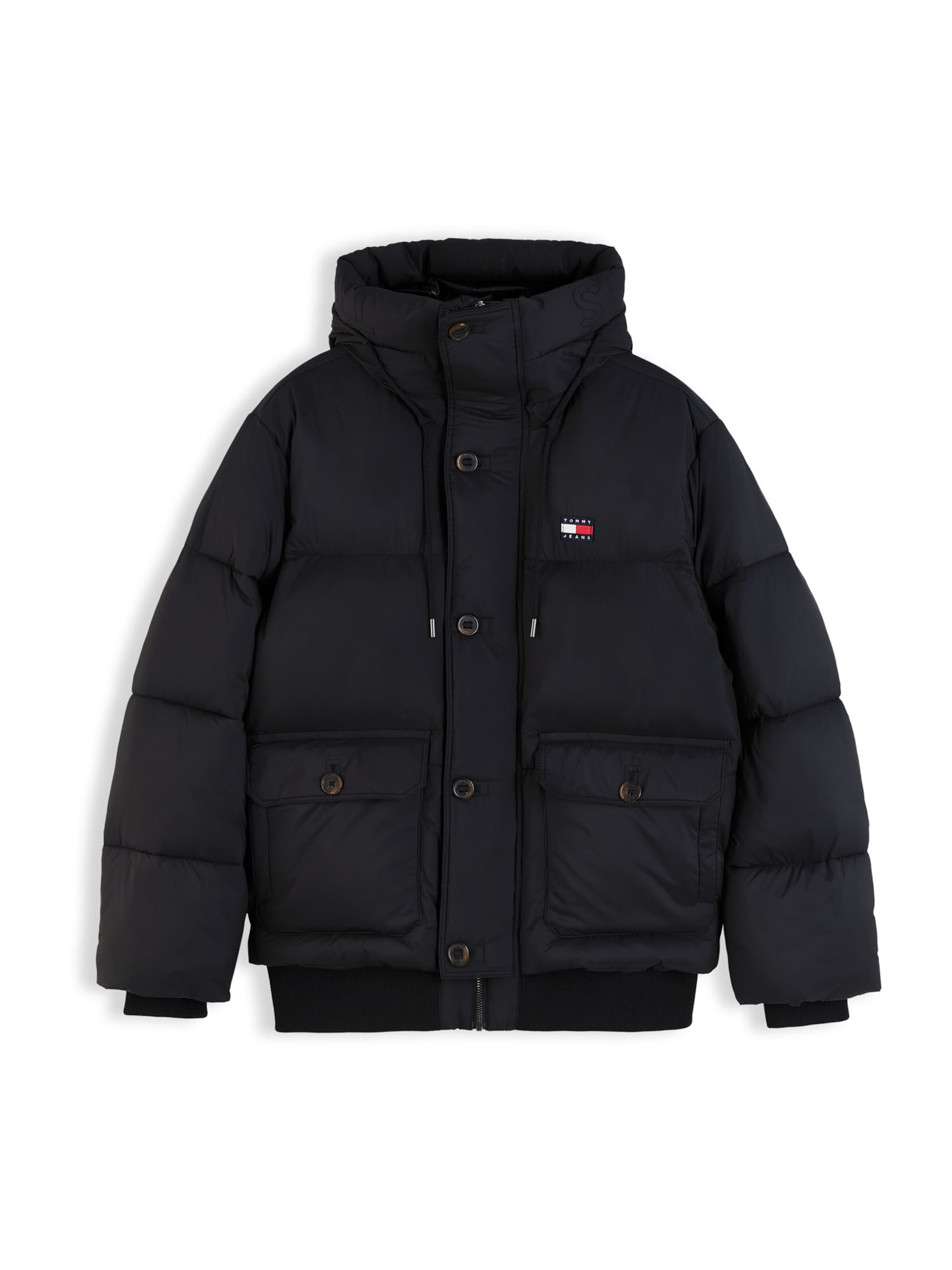 Tommy Jeans Winterjas in Zwart: voorkant