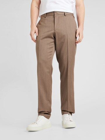 BOSS - regular Pantalón de pinzas 'H-Lenon' en beige: frente
