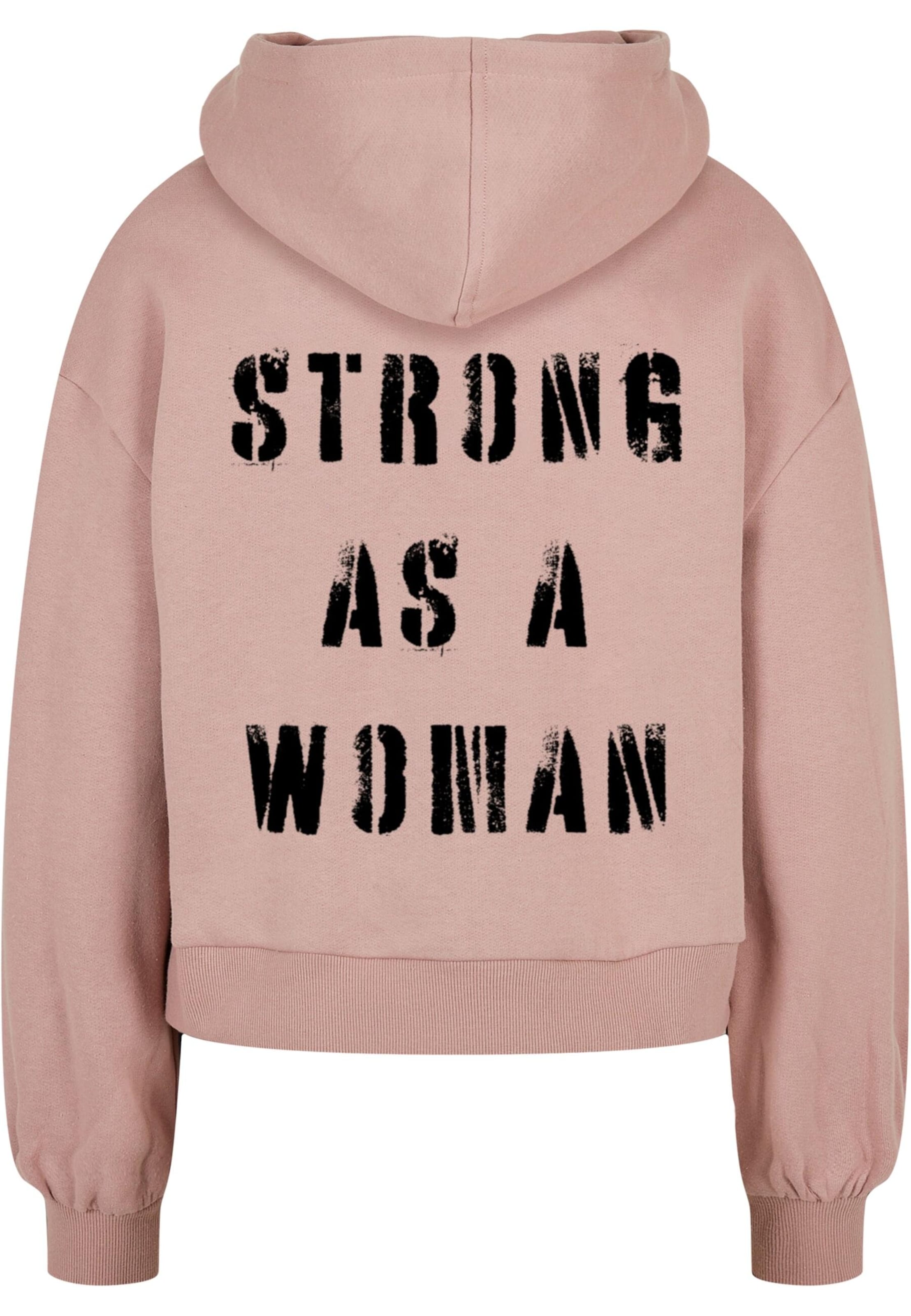 Merchcode Sweatshirt 'WD - Strong As A Woman' in Pink