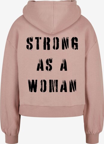 Merchcode Sweatshirt 'WD - Strong As A Woman' in Pink