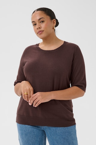 KAFFE CURVE Pulóver 'KCLizzy' - barna: elől