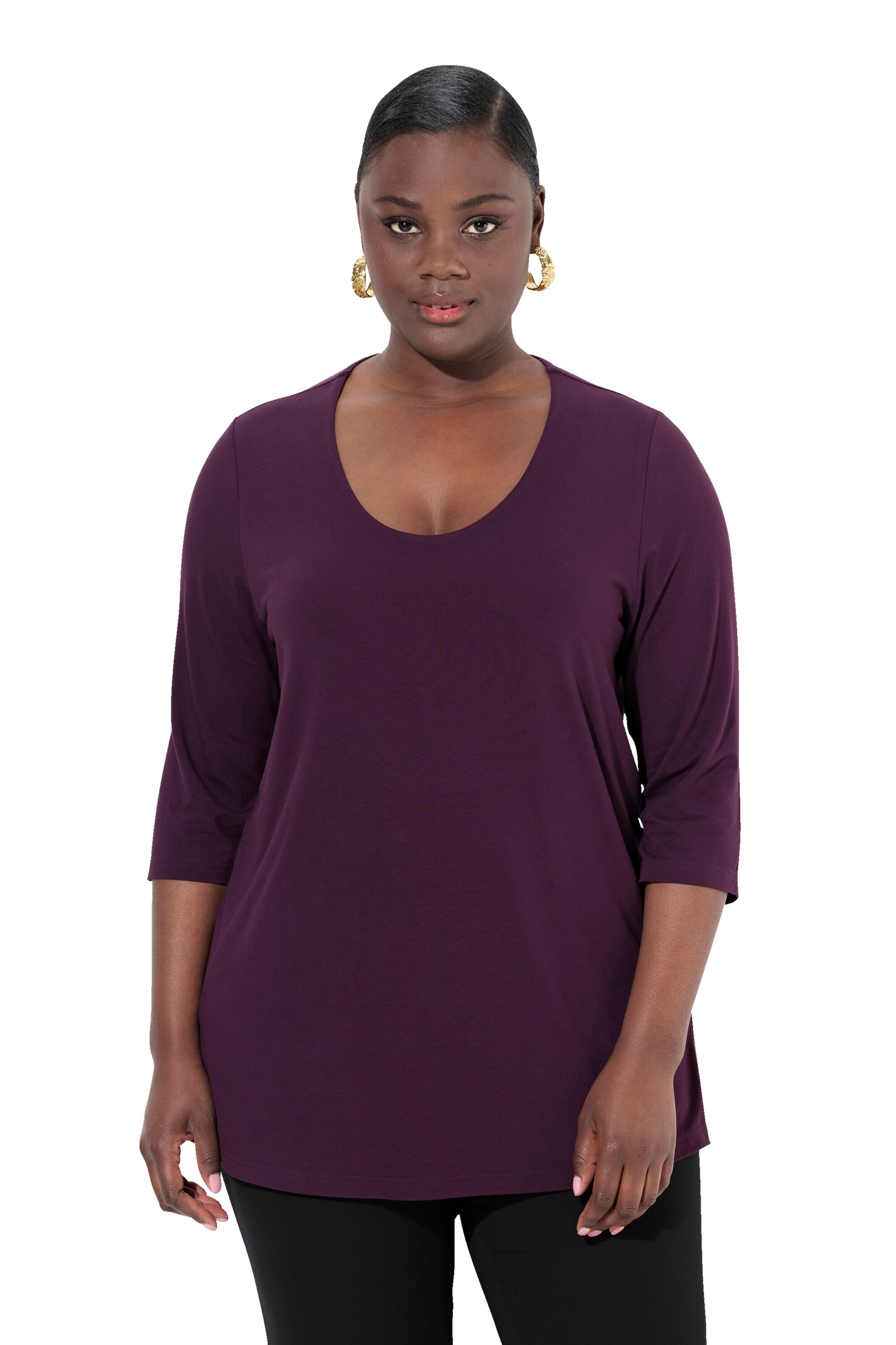 Ulla Popken Shirt in Lila: voorkant