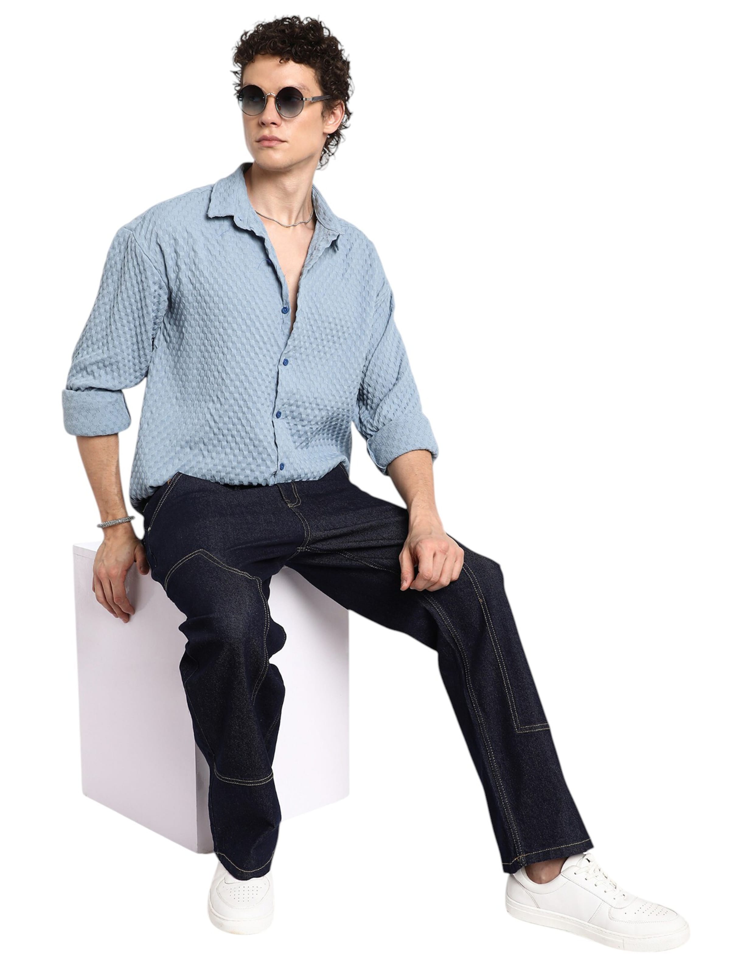 Campus Sutra Pohodlné nošení Košile 'Tess' – modrá