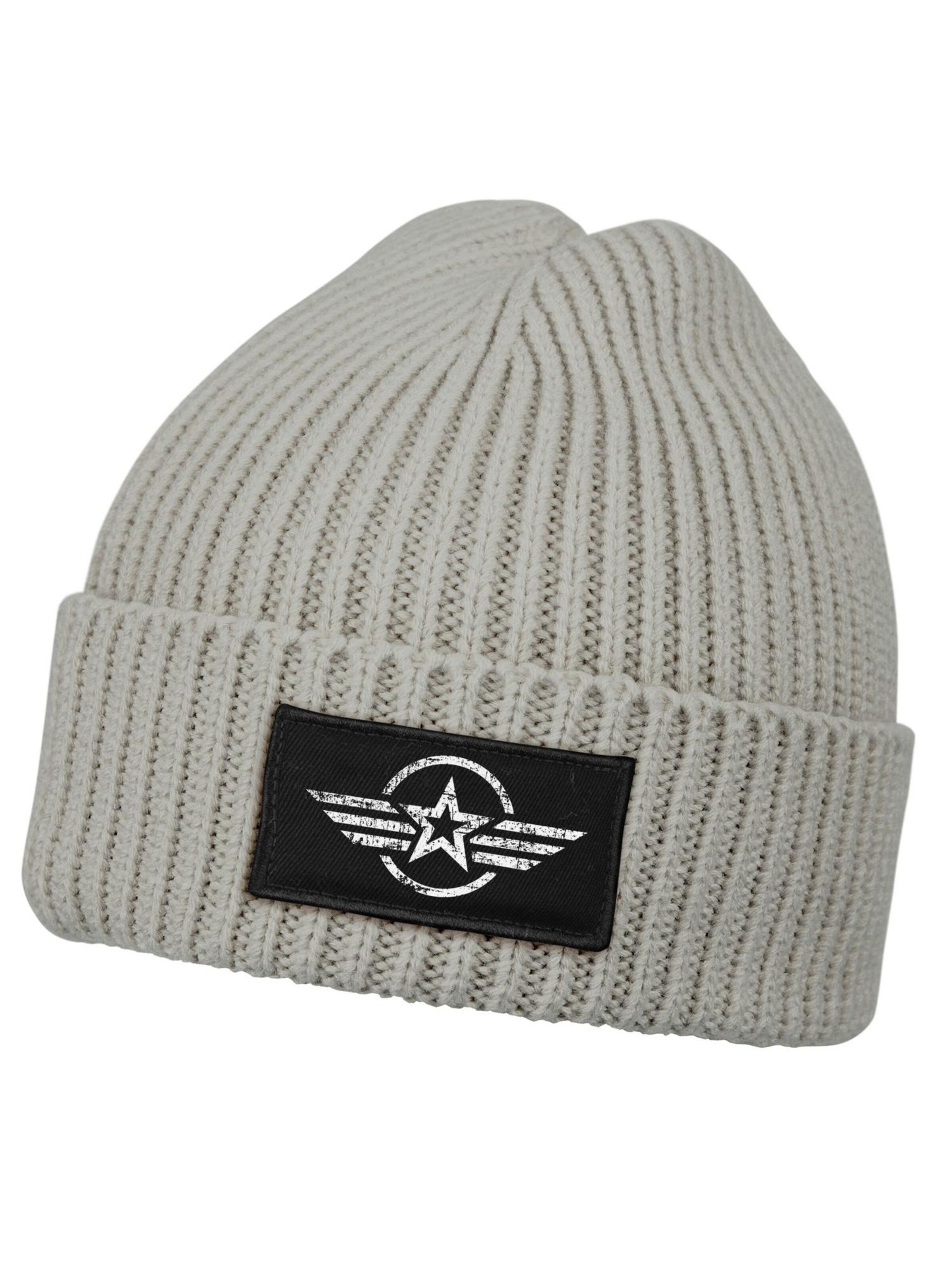 Neverless Beanie 'Airforce Wings' in Grey