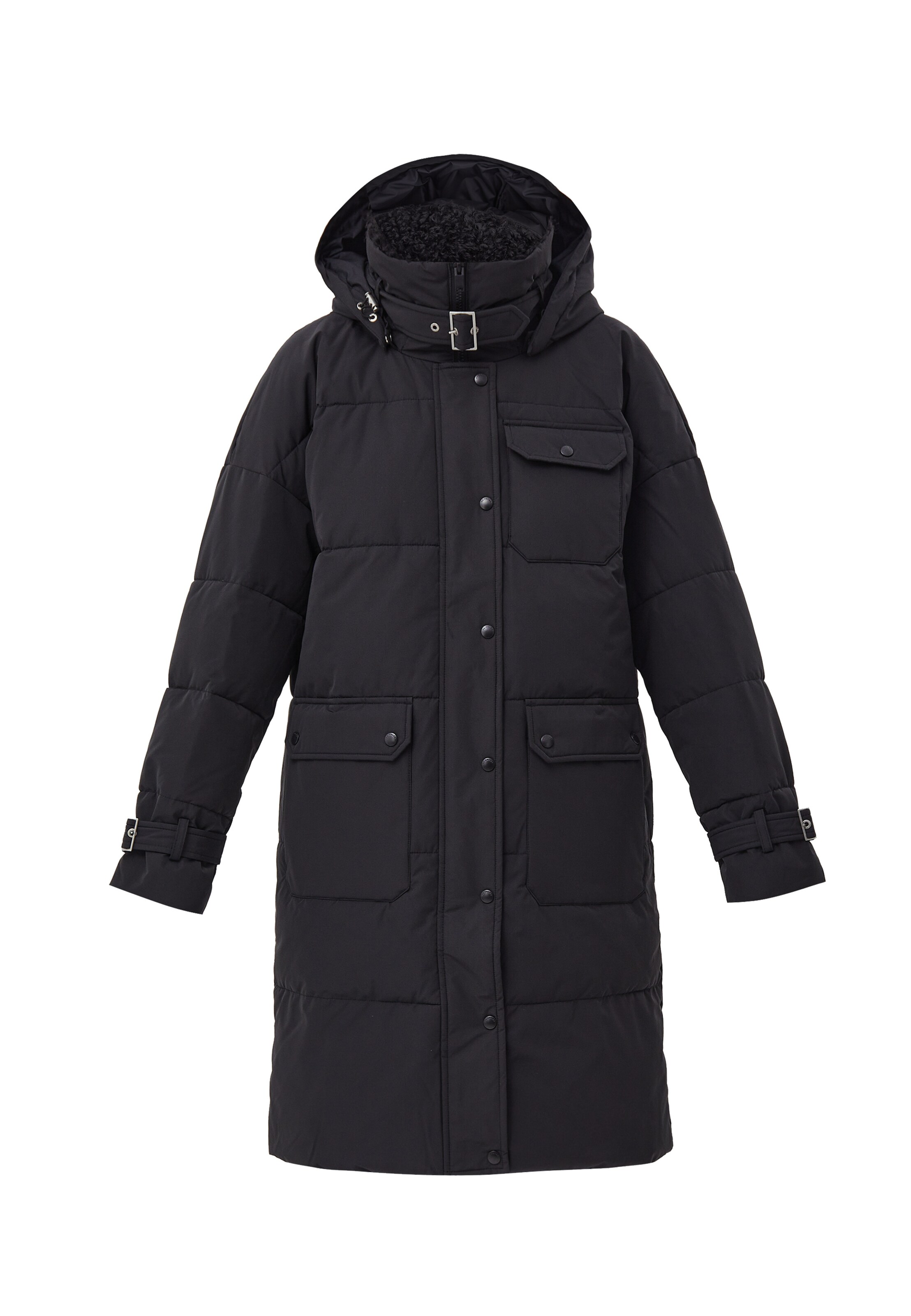 Finn Flare Steppmantel 'Stylish' in Schwarz: Vorderseite