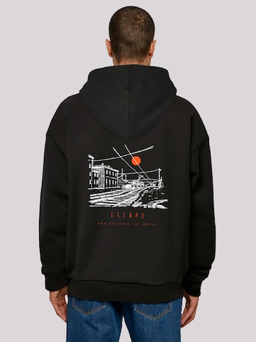 Sweat-shirt 'Escape Discover The World Town Train Station' F4NT4STIC en noir : devant