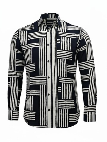 Coupe regular Chemise 'Viscos floral pattern 2pc' Radwa en noir