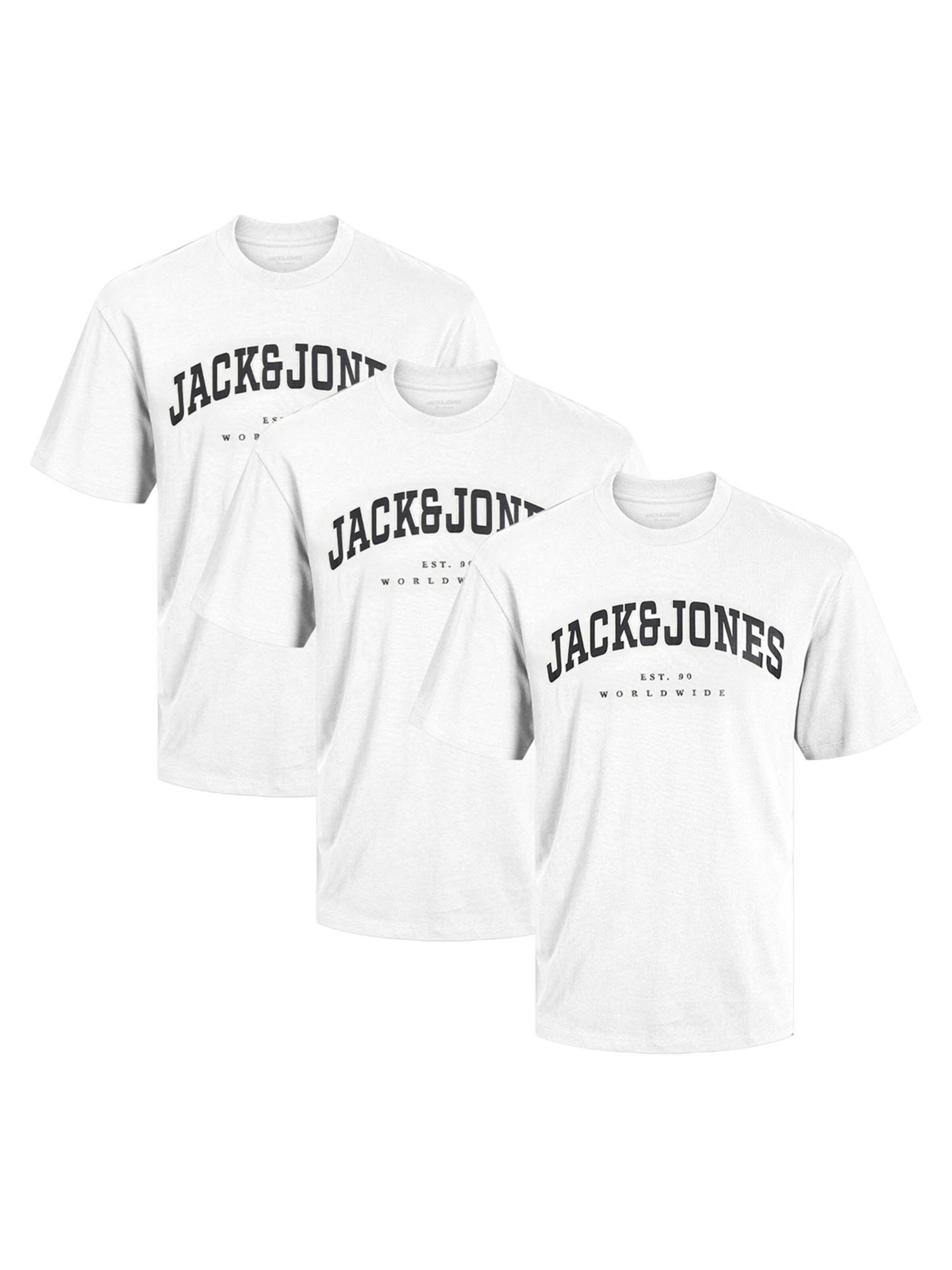 JACK & JONES Shirt 'Caleb Varsity'‌‌‌‌‌‌ in Weiß: Vorderseite