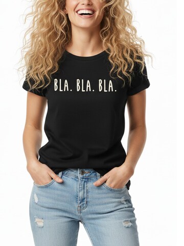 MAKAYA Shirt 'Bla Bla Bla' in Black