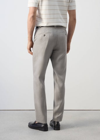MANGO MAN Slim fit Chino Pants 'Oyster' in Grey