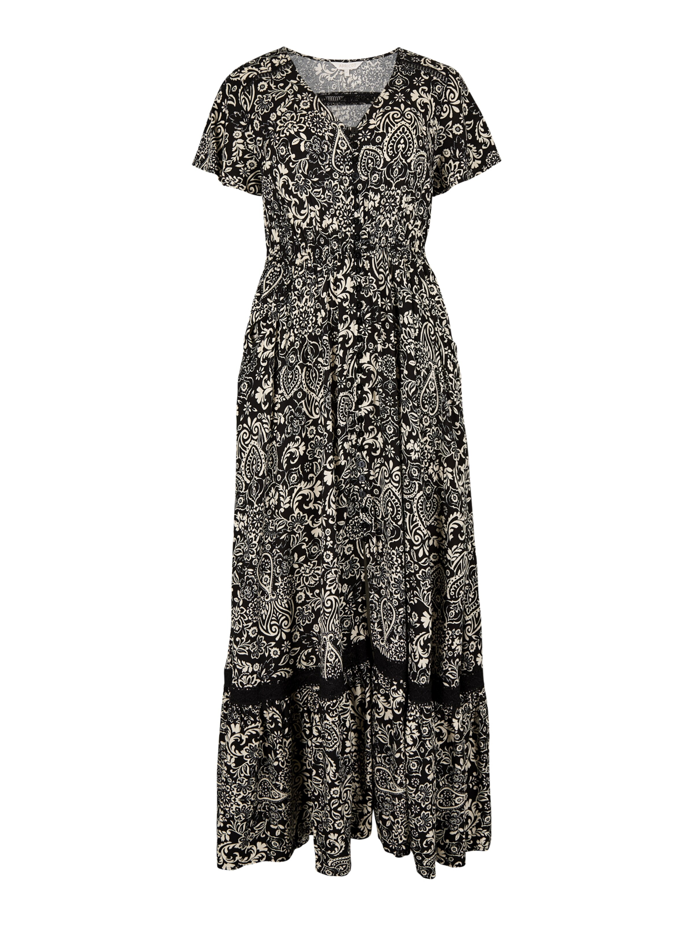 Apricot Paisley Print Maxi Dress ' ' in Schwarz: Vorderseite