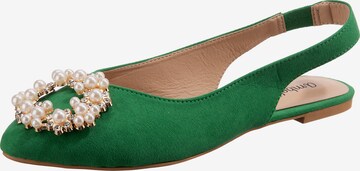 ambellis Ballet Flats 'Brooch' in Green: front