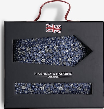 Finshley & Harding London Krawatte mit Einstecktuch in Blau: predná strana