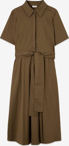 Abito camicia di oltre in verde: frontale