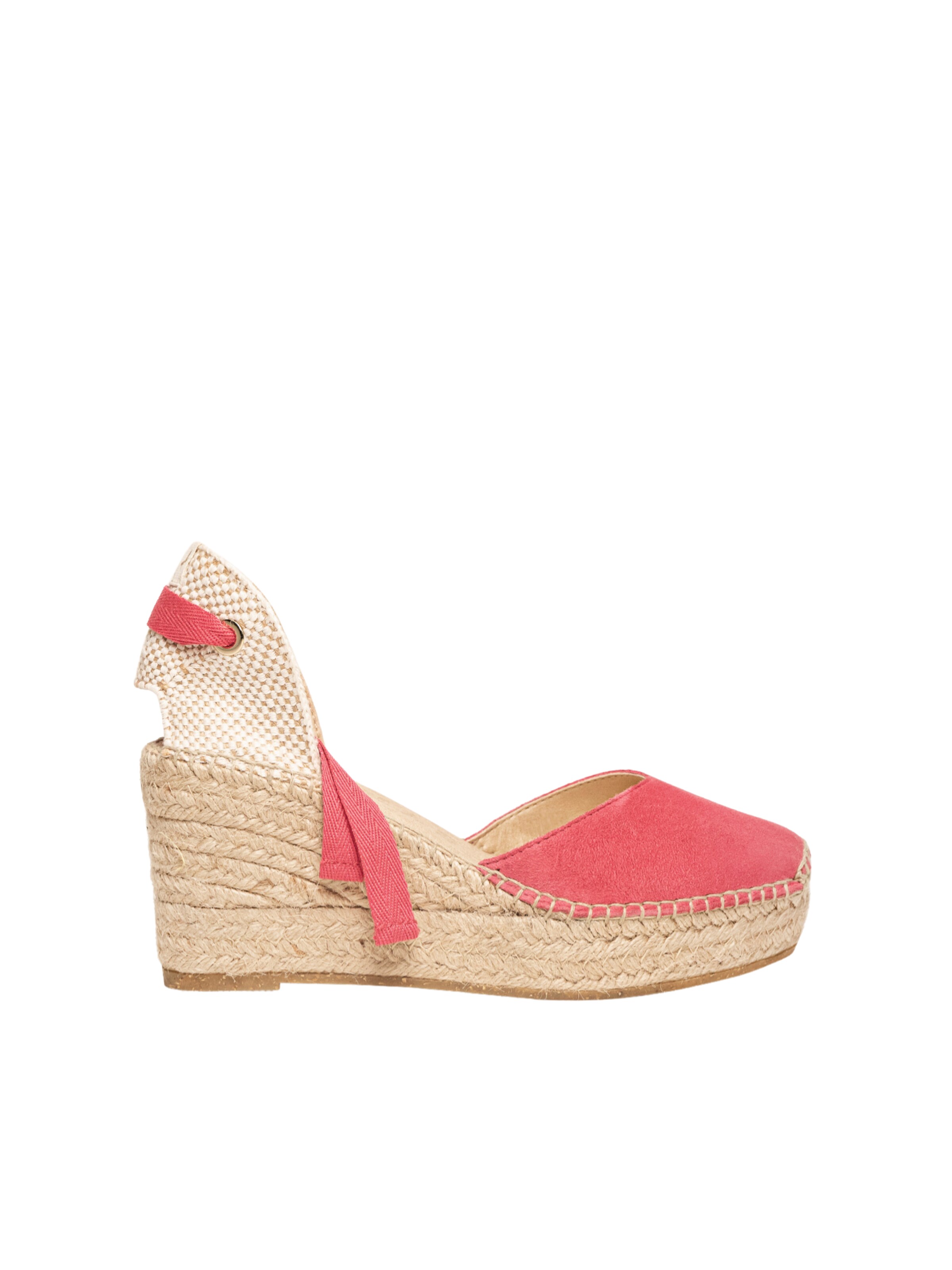 Sandalo 'Alpargata Cuña 8 cm' di Alhamas in rosa: frontale