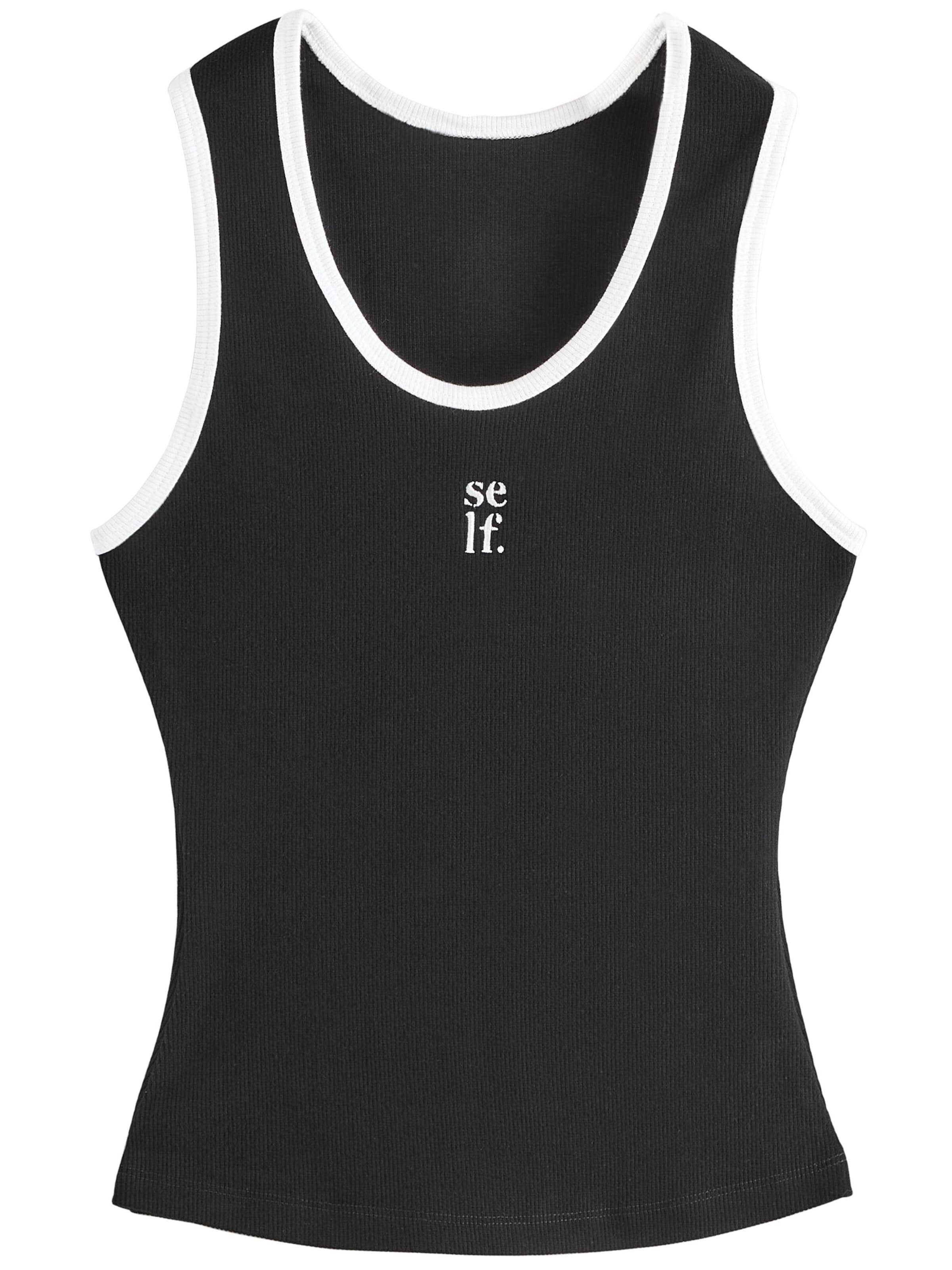 self. Top in Schwarz: Vorderseite