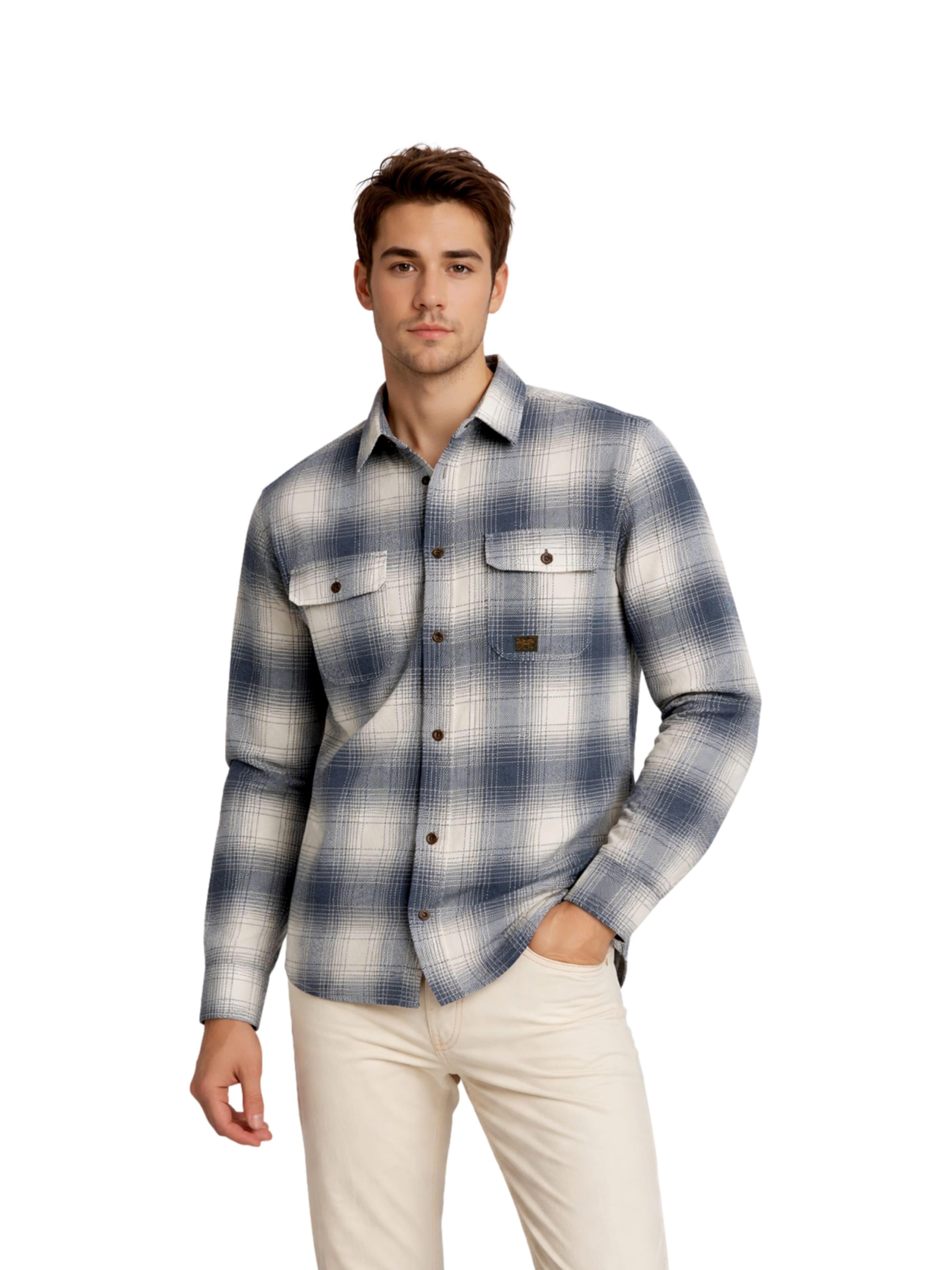 JACK & JONES Regular Fit Hemd 'PRBluivy' in Beige: Vorderseite
