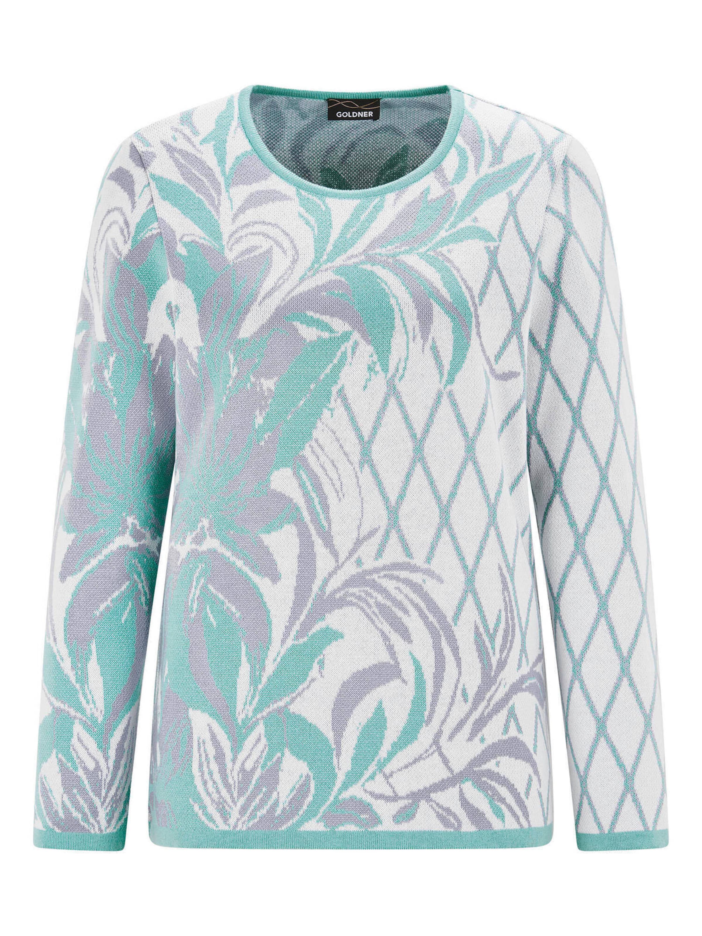 Goldner Pull-over en S en gris / menthe / blanc, Vue avec produit