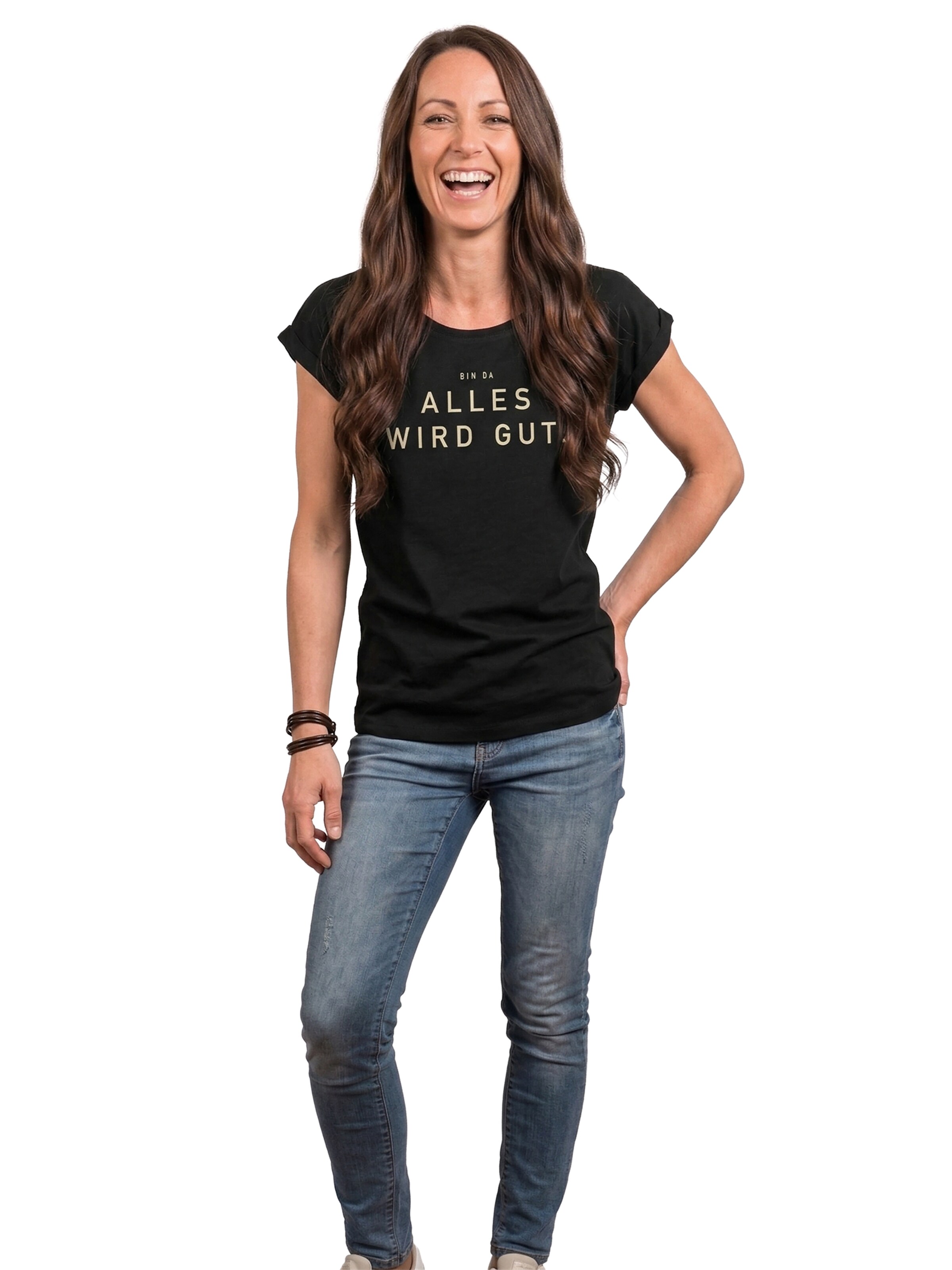 MAKAYA Shirt 'Bin da alles wird gut' in Black
