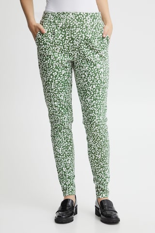 ICHI Slim fit Trousers in Green