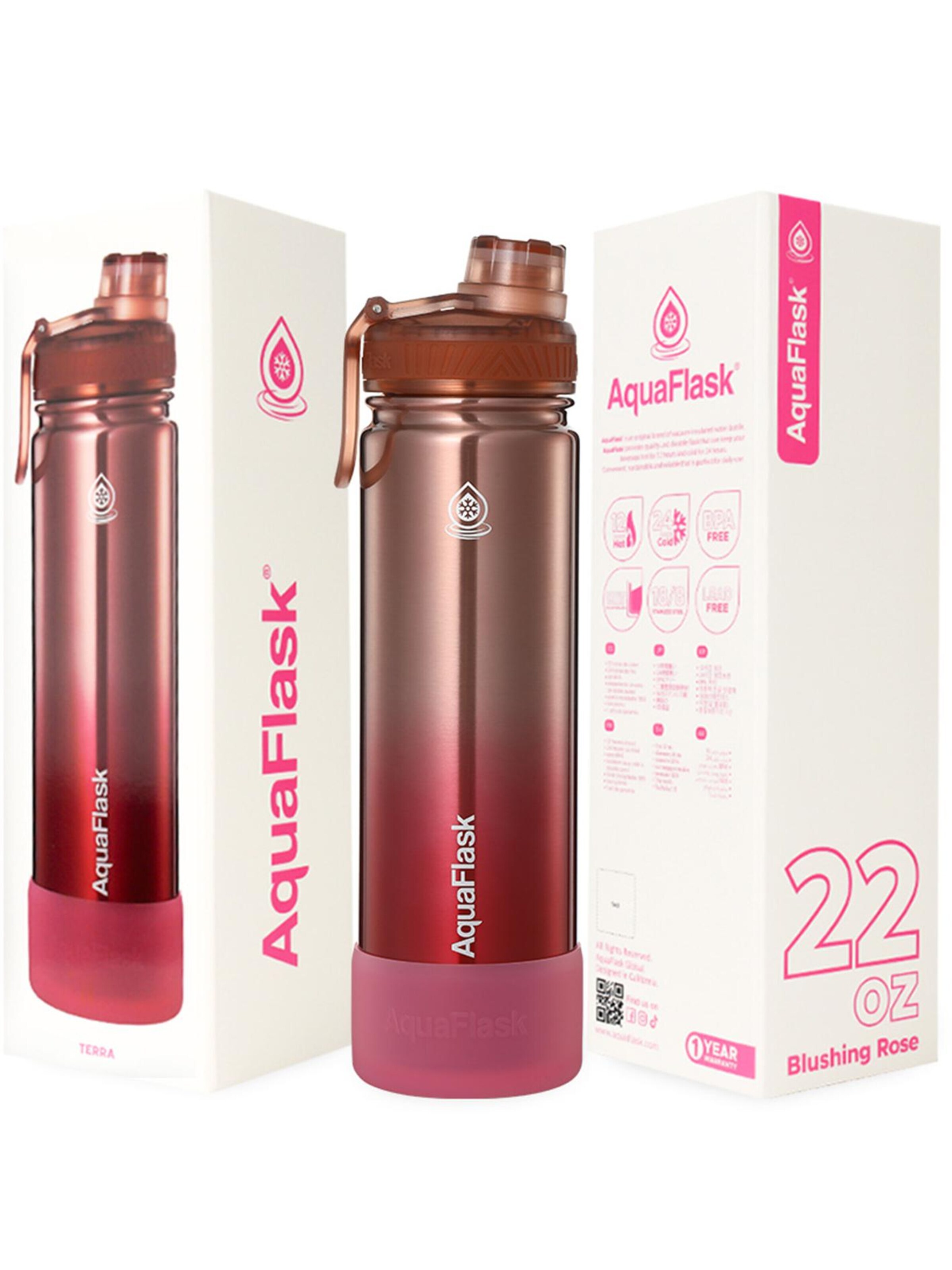 AquaFlask Láhev na vodu 'AquaFlask Termoláhev TERRA  650 ml' – červená
