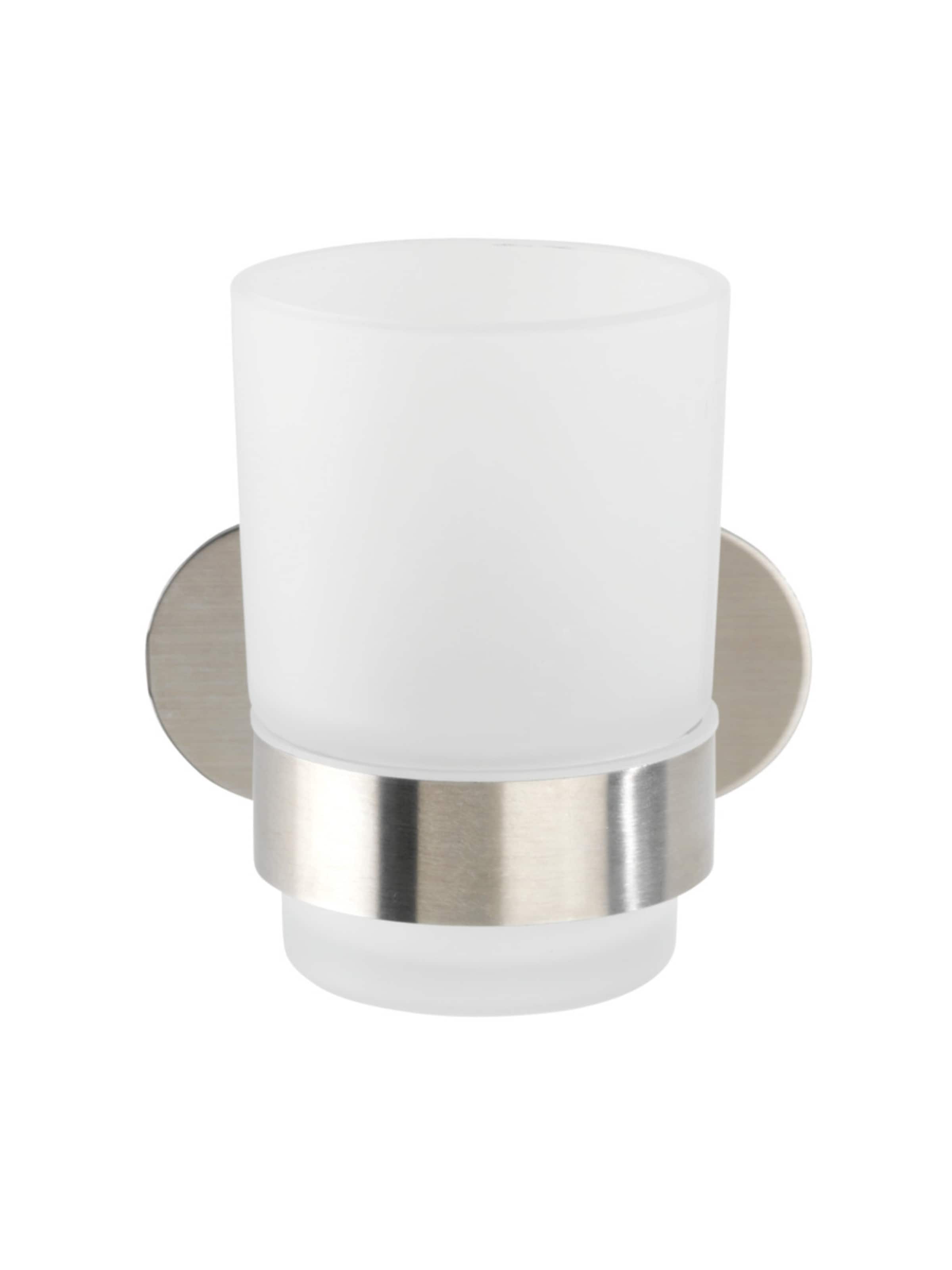 Wenko Zahnputzbecher 'Turbo-Loc® Orea Uno' in Silber: Vorderseite