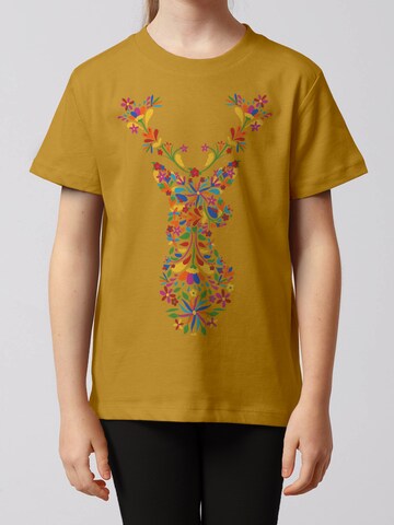 watabout.kids Shirt 'Floral Deer' in Geel