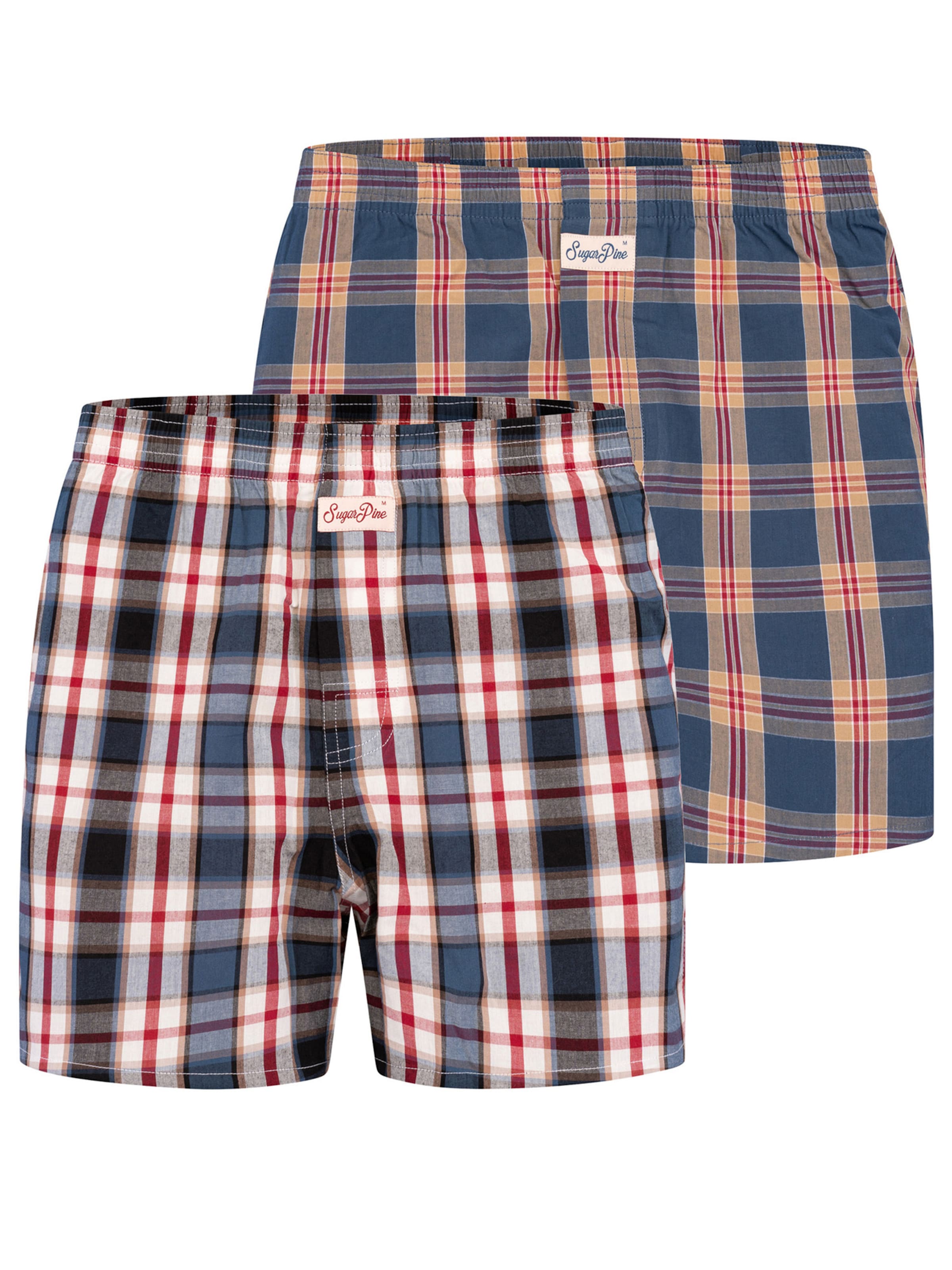 Sugar Pine Boxer ' Mix Karos ' in Blau: Vorderseite