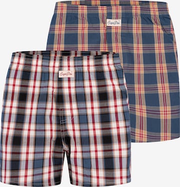 Sugar Pine Boxer ' Mix Karos ' in Blau: Vorderseite