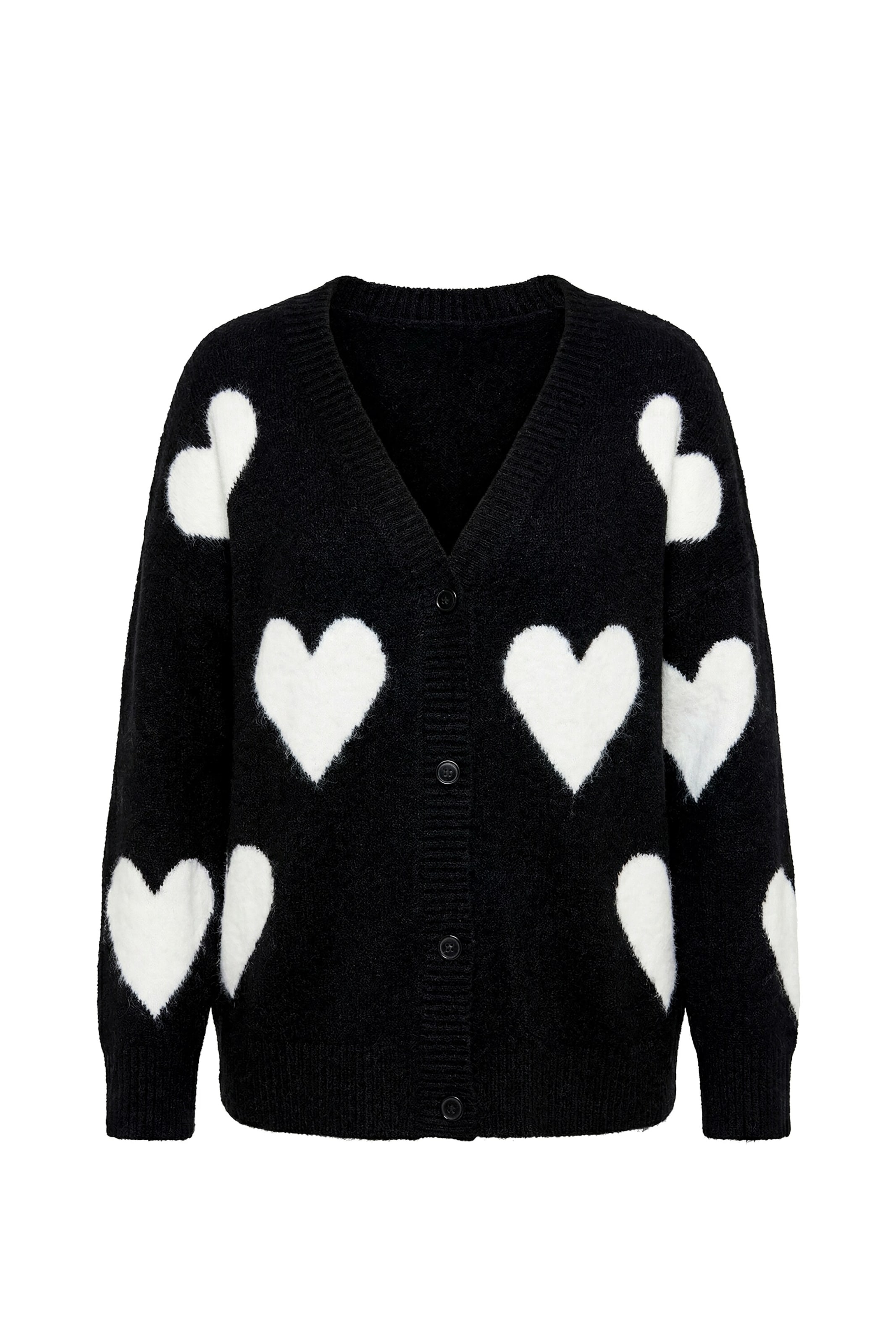 Ulla Popken Knit cardigan in M-L in Black / White, Item view