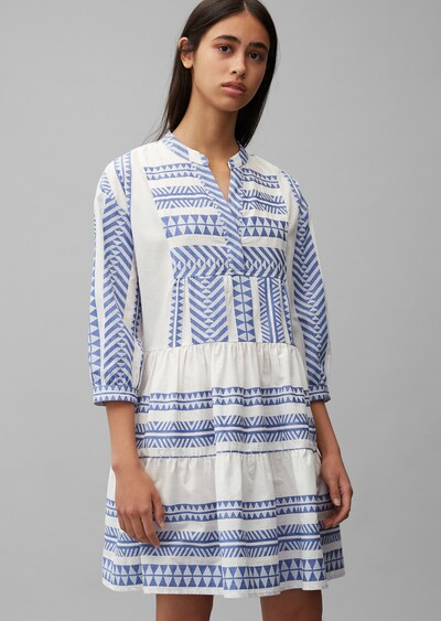 Marc O Polo Denim Blusenkleid In Rauchblau Weiss About You