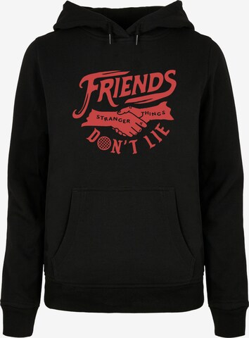ABSOLUTE CULT Sweatshirt 'Stranger Things - Friends Dont Lie' in Zwart: voorkant
