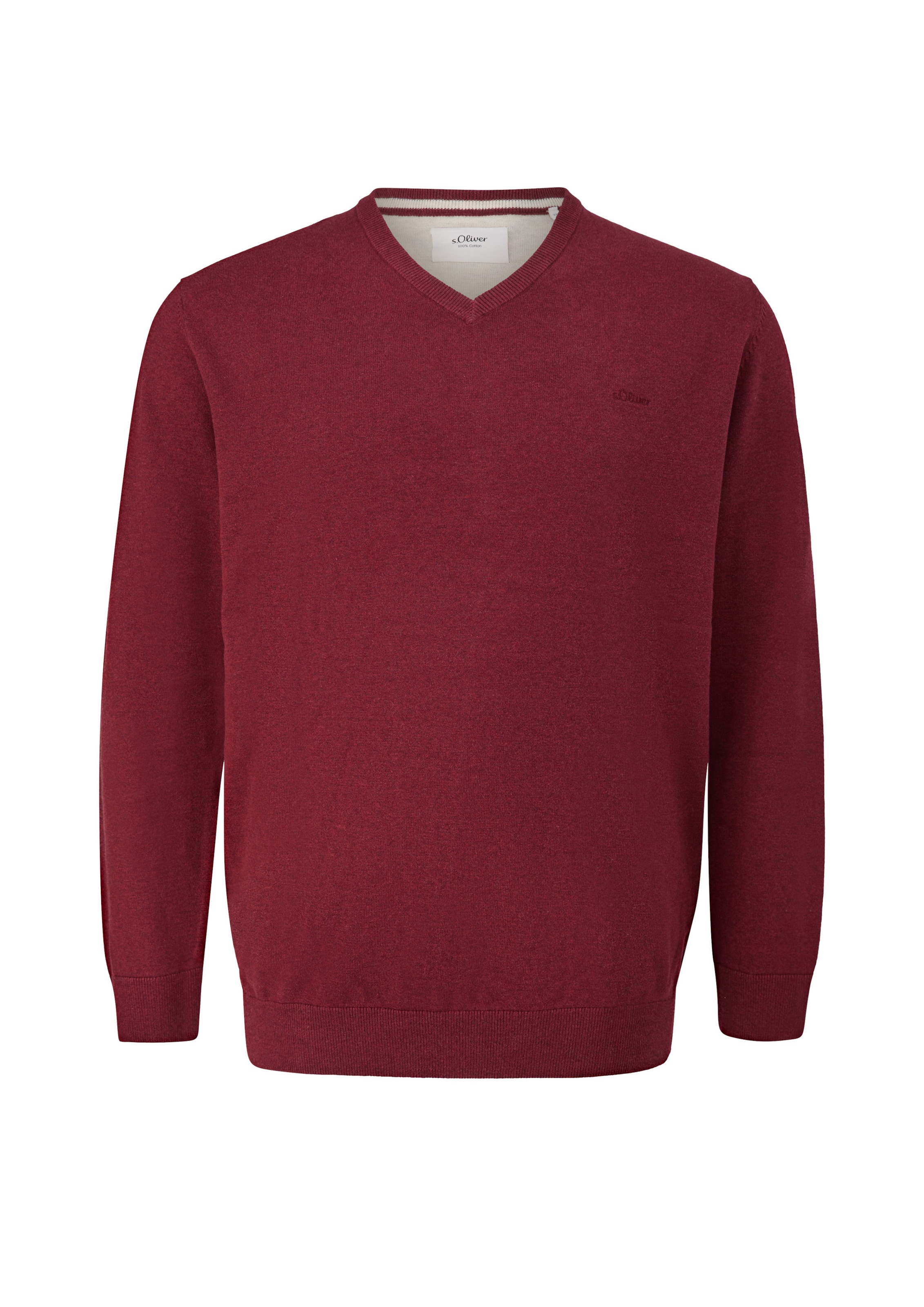 s.Oliver Men Big Sizes Trui in Rood: voorkant