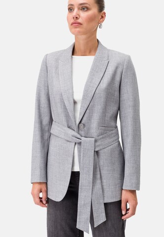 zero Blazer mit Bindegürtel in Grau: predná strana