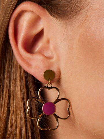Boucles d'oreilles Lucardi en or : devant