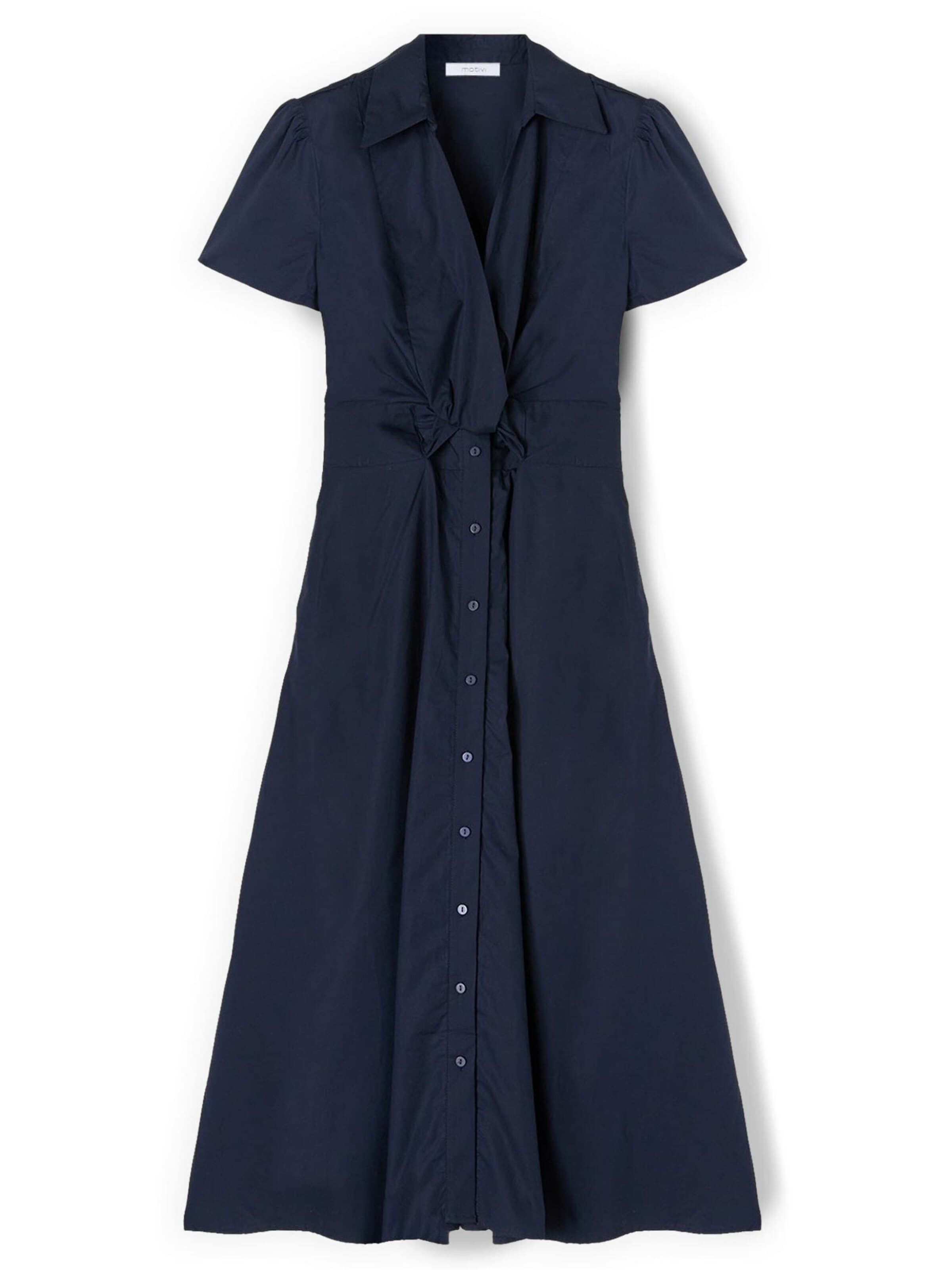 Robe-chemise MOTIVI en bleu : devant