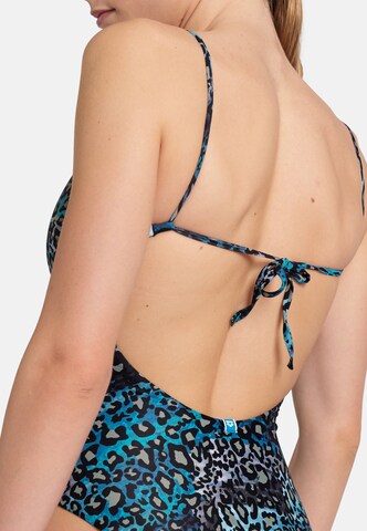 ARENA Bustier Sport fürdőruhák 'WATER PRINT' - kék