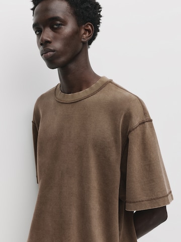Pull&Bear Koszulka w kolorze brązowy