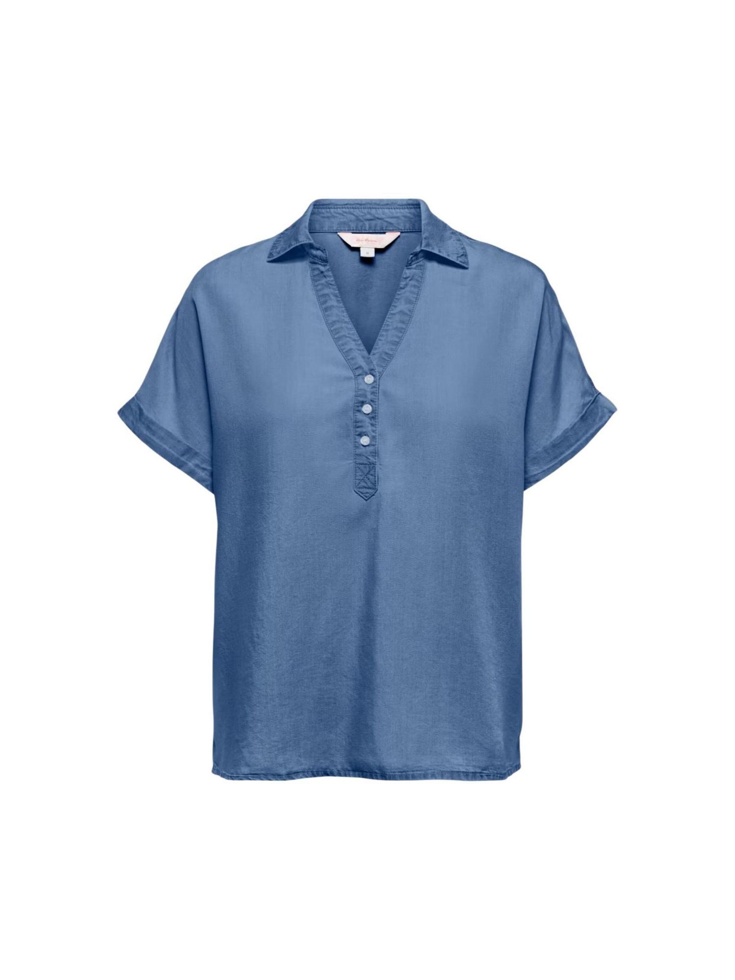 Maglietta 'ONLCHARIS LIFE CAP SLEEVE SHIRT WVN CC 15363976' in XS ONLY di colore blu denim, Visualizzazione prodotti
