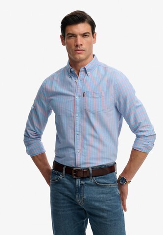 Superdry & Co Comfort fit Overhemd 'Essential' in Blauw: voorkant