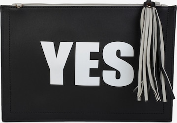 styleBREAKER Clutch 'Clutch mit YES und NO Print' in Grau: Vorderseite