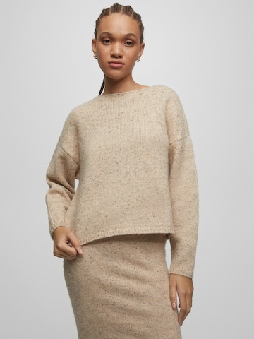 Pull&Bear Trui in Beige: voorkant