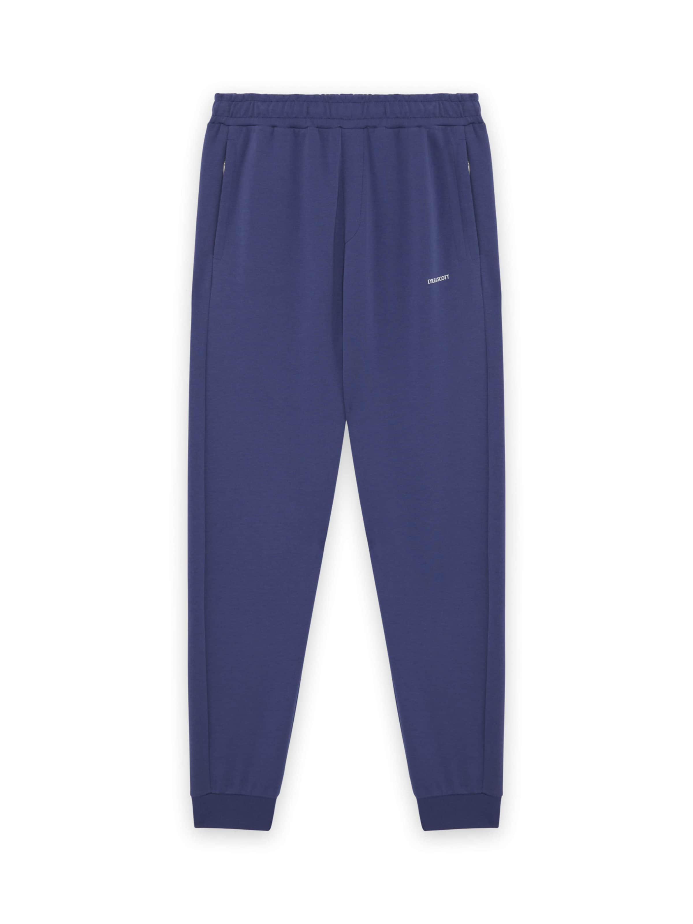 Lyle & Scott Tapered Trousers 'Ergonomic Seam' in Blue: front