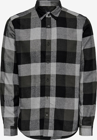 Only & Sons Button Up Shirt 'Gudmund' in Grey: front
