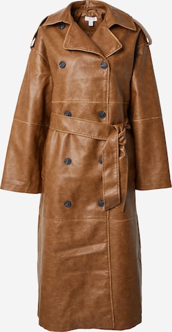 TOPSHOP Ανοιξιάτικο και φθινοπωρινό παλτό σε καφέ: μπροστά