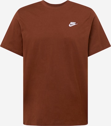 brūns Nike Sportswear Standarta piegriezums T-Krekls 'Club': no priekšpuses